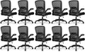 FelixKing Office Chair, Ergonomic Desk Chair Breathable Mesh Chairs Adjustable High Back Lumbar Support Flip-up Armrests, Executive Rolling Swivel Comfy Computer Chairs Home Office Black, Pack of 10