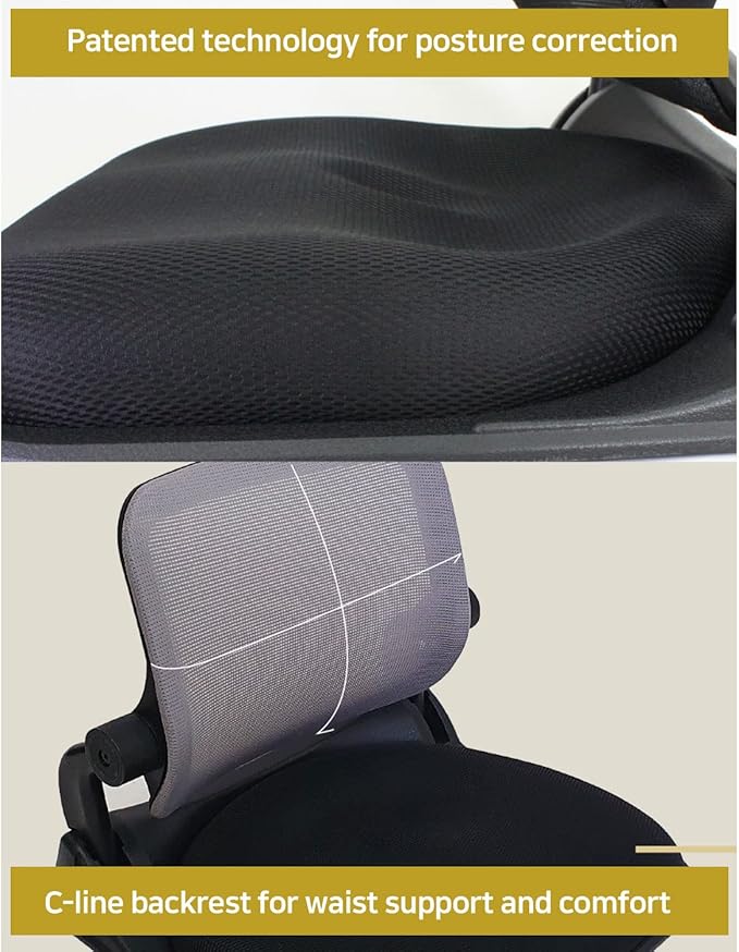 Patented Floor Chair with Back Support - Foldable Orthopedic Floor Chair for Adults/Children - Japanese Legless Seat for Meditation, TV, Pelvic Adjustment - Recliner with Back Support (Black)