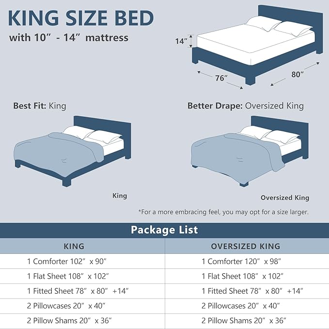 CozyLux King Size Comforter Set Beige - 7 Pieces Bed in a Bag King, Luxury Soft Bed Set for All Seasons, Bedding Set with Down Alternative Comforter, Sheets, Pillowcases & Shams
