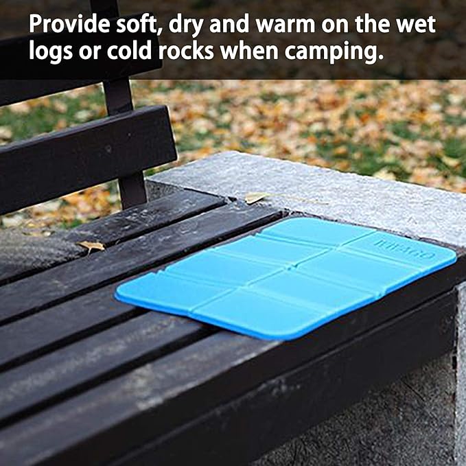inheming 2PCS Camping Cushion Seat, Foldable Ultralight Foam Sitting Pads, Save Your Backpack Space and Reduce Weight