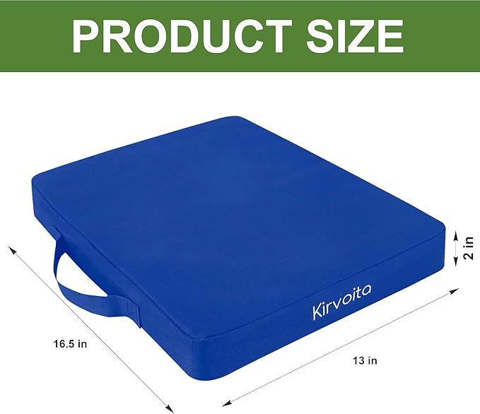 Kirvoita Multi-Functional Stadium Seat Cushions 2 Pack, Waterproof Oxford Filled with High Resilence Sponge, for Any Outdoor Events Use (Blue)