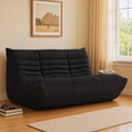 Bean Bag Chair Lazy Floor Sofa, Giant BeanBag Fireside Chair with Memory Foam Filled, Soft Bean Bag Comfy Couch for Teens Adults, Non-Slip Base Lounge Chair, Living Room, Bedroom (Black, Loveseat)