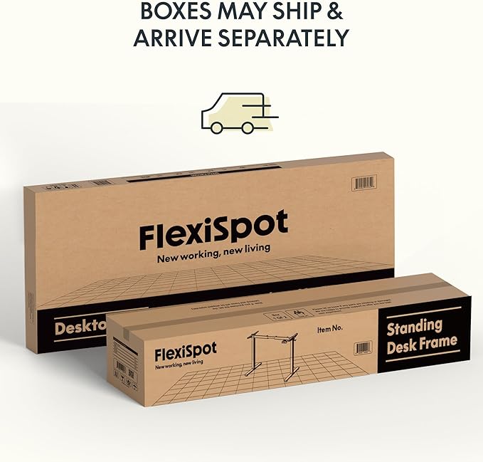 FLEXISPOT Bamboo Electric Standing Desk with Elegant Oval Legs & Curved Desktop, 48"x24" Height Adjustable Desk for Home Office & Living Spaces, Black Frame