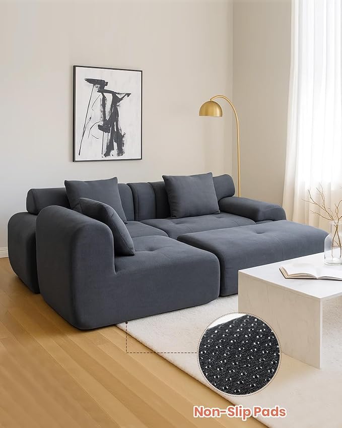 MastonHome Soft Boneless Lounge Couch for Apartment Living, Ideal for Renters & Small Homes, Casual Seating for Relaxing in Living Rooms