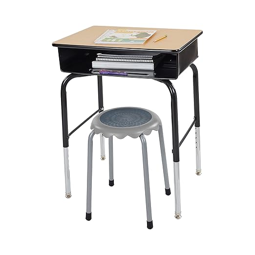 ECR4Kids Daisy Stackable Stool Set, Flexible Seating, Grey, 8-Piece
