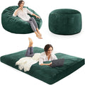 Bean Bag Chairs for Adults - Giant Bean Bag Chair Convertible Bean Bag Bed - Beanbag Chair with Micro Fiber Cover/Furniture Foam Filler - Floor Couch Sofa in Bedroom Dorm Room - Full Green