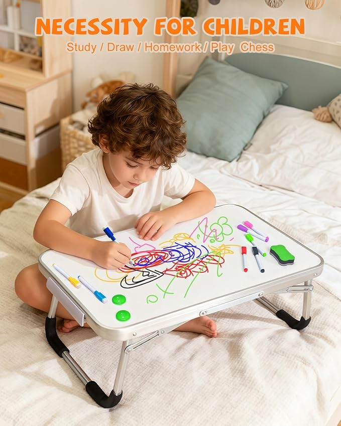 Lap Desk Kids, Dry Erase Board for Kids, Portable Art Table with Magnets and Marks for Drawing, Learning & Play, Gift for Toddlers