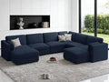 CUGOAO 159'' Modular Sectional Sofa, 8-Seater Oversized U-Shaped Sectional Couch with Ottoman, Deep Seat Chenille Cloud Couch, Mordern Upholstered Couches for Living Room, Apartment, Office, Blue