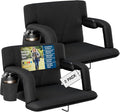 Alpcour Reclining Stadium Seat – Wide Bleacher Chair with Back Support and Cushion, Armrests, Side Pockets, and Bleachers Hook – Best Stadium Seats Chairs for Camping, Kayak, & Paddle Board Backs