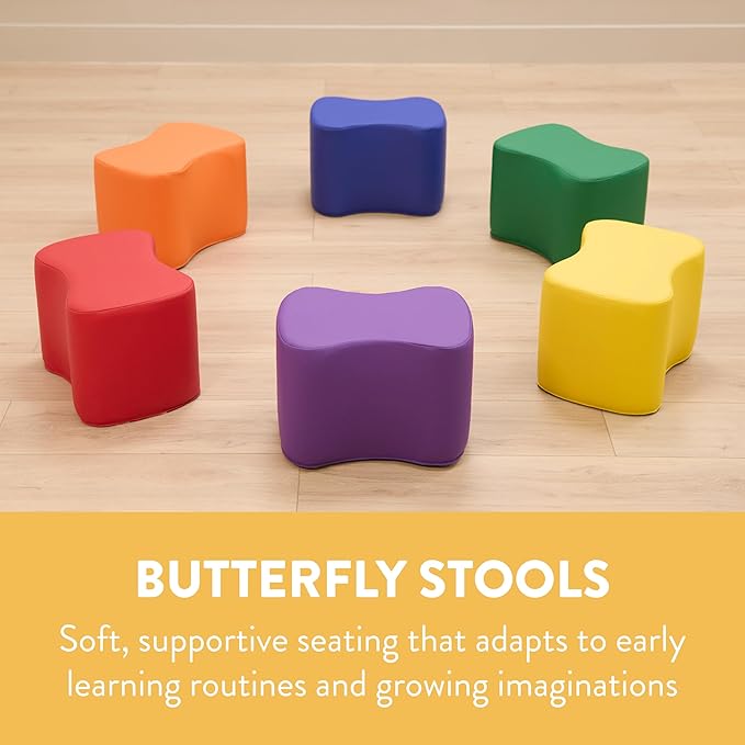 Butterfly Stools, Flexible Seating, Assorted, 6-Piece
