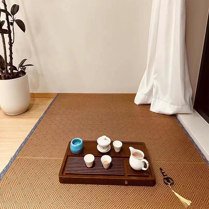 Japanese Traditional Tatami Mattress, Coconut Coir Tatami Mat, Foldable Japanese Floor Mattress,Futon Bed,Meditation Mats for Floor,Summer Sleeping Mat(80 * 200cm)