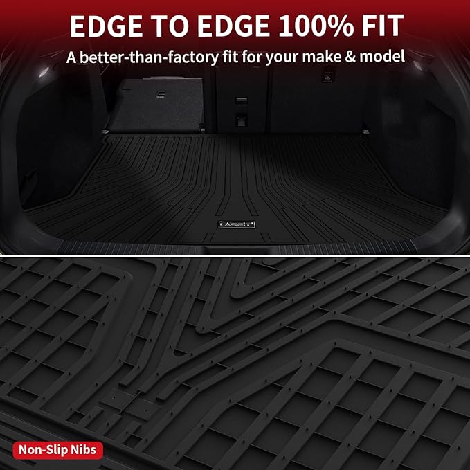 LASFIT Cargo Mat Fit for Volkswagen VW ID.4 2021-2026 All Weather TPE Trunk Liners (Only Fit Non-Adjustable Carpet Floor)
