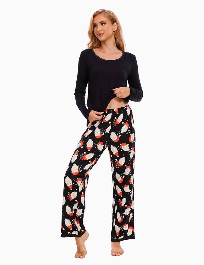 GYS Viscose from Bamboo Women's Pajama Sets Super Soft Long Sleeve Sleepwear Comfy Winter Pjs Sets S-4X