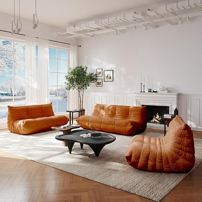 Selyteramy Oversized Bean Bag Chairs for Adults, Giant Beanbag Chair with Memory Foam, Comfy Lounge Chair Lazy Sofa for Apartment, Living Room, Bedroom, Office(Teddy Fabric)