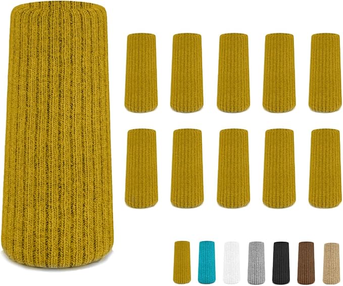 16 Pcs Gold Premium Chair Leg Socks Protectors for Hardwood Floors - Do not Easily Fall Off - Very Easy to Put on - Fits All Leg Shapes - High Elastic Bar Stool Leg Covers - Furniture Pads