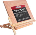 U.S. Art Supply Large 20-1/2" x 17" Wooden Drawing Board, Adjustable Table Top Easel for Painting and Drawing - Drafting Board with T-Square, Pencil Ledge