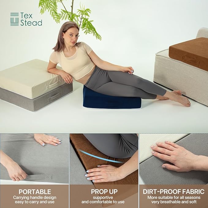 16 inches Meditation Floor Pillow Square Large Floor Cushions for Adults, Thick Memory Foam Seat Cushions for Yoga, Living Room, Sofa, Tatami, Bay Window Gray