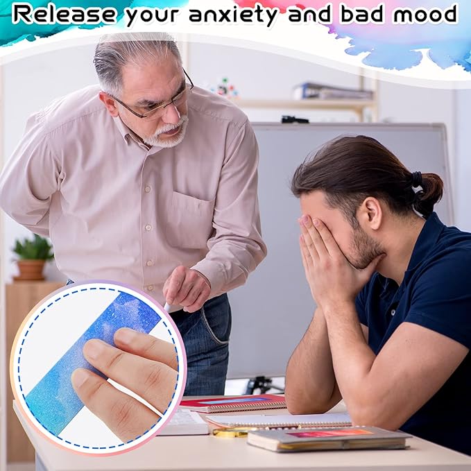 Gersoniel 72 Pcs Anxiety Sensory Stickers Strips Adhesive Textured Mental Health Calm Stickers Mindfulness Fidget Decals Stress Anxiety Relief Items for Therapy Office Desk Counselor(Watercolor)
