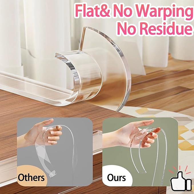 ZOMPAGO Clear Soft Corner Protectors for Furniture Strip,2in x13FT,2 Rolls,Sharp Edge & Table Bumper,Window Edge,Wall Protector, Soft Corner Guards Safe for Proof,Table Corner Protectors in Family