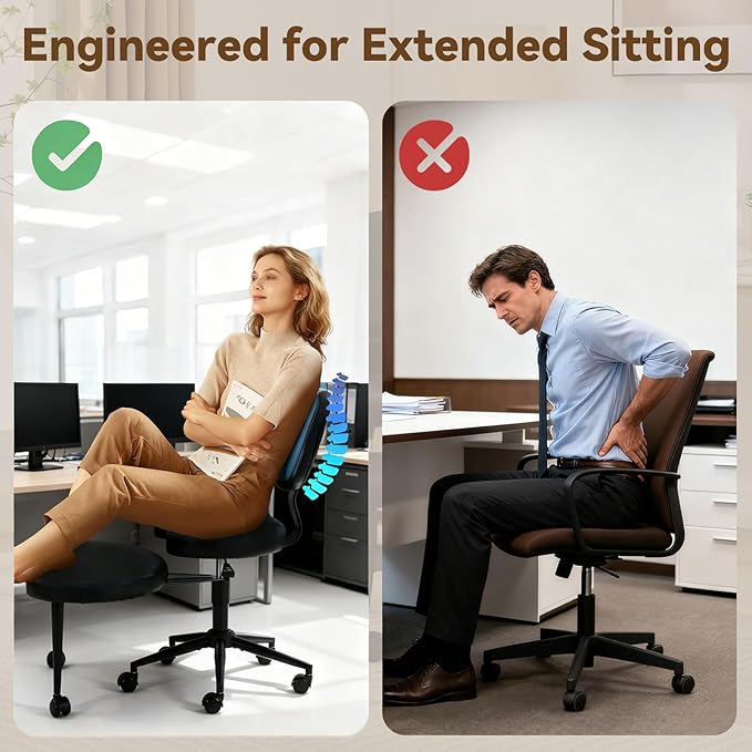 NFMOD Ergonomic Cross Legged Office Chair with Wheels, 360° Swivel Meditation Chair, Height Adjustable Kneeling Chair, Wide Seat and Backrest for ADHD Criss Cross Sitting Fidgeting and Yoga