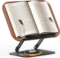 SupeDesk Book Stand for Reading, Adjustable Book Holder with 360° Rotating Bases, Foldable Designs, and Elastic Clips, Multifunctional Display Stand for Recipe, Cookbooks, Magazines, Tablets, Laptops