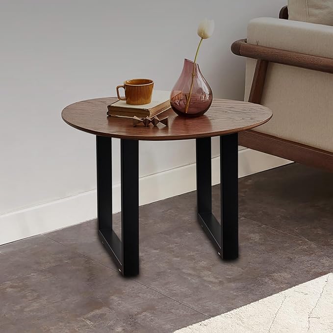 ALLCOS 24 Inch Metal Coffee Table Legs Desk Legs for Furniture, Nightstand, End Table, Side Table, Desk, Black, Set of 2