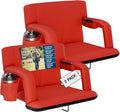 Alpcour Reclining Stadium Seat – Wide Bleacher Chair with Back Support and Cushion, Armrests, Side Pockets, and Bleachers Hook – Best Stadium Seats Chairs for Camping, Kayak, & Paddle Board Backs