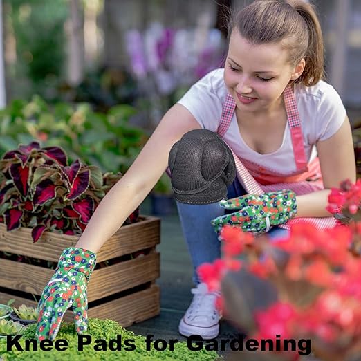 Garden Knee Pads for Women, Soft Foam Pads for Men Cleaning Work, Breathable Safety Knee Pads for Kneeling on Concrete Floors, Coushion Knee Pad for Gardener Cleaner Mechanics Carpenters Workers, Black L (1 pair)