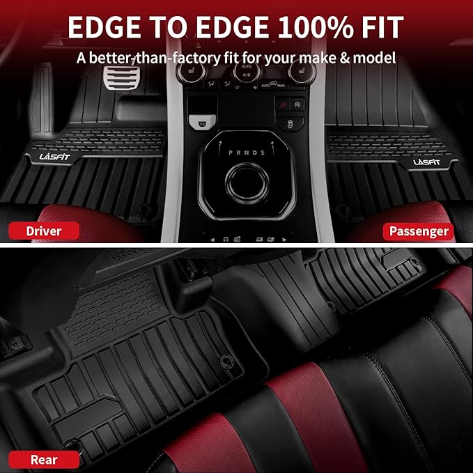 LASFIT Floor Mats Fit for Land Rover Range Rover Sport 2014-2022, Custom Fit TPE All Weather Waterproof Floor Liners 1st & 2nd Row Car Mats, Black, Easy to Clean