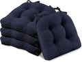 Basic Beyond Chair Cushions for Dining Chairs 4 Pack, Chair Cushion with Ties and Non Slip Backing, 15.5 x 15.5 inches Tufted Kitchen Chair Pads for Dining Chairs(Navy)