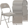 10 Pack Gray Padded Folding Chairs Set - Comfortable Stackable Portable Chairs for Indoor Outdoor, Events, Parties, Office, Wedding (PU Leather, Slate Gray,School Chair)