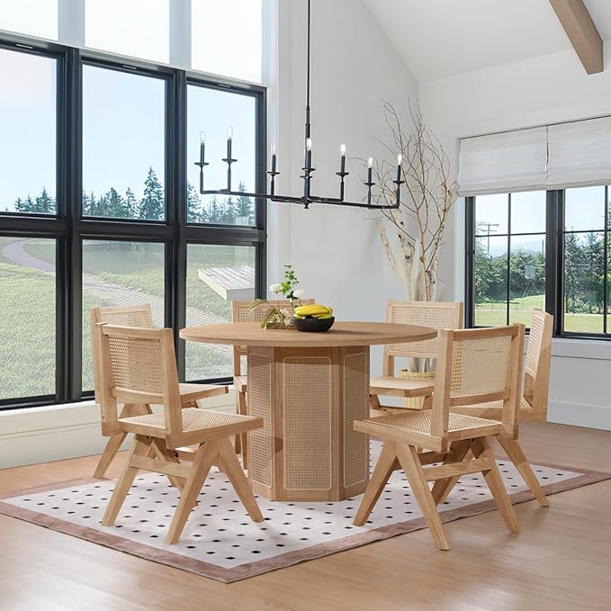 Modern Kitchen Chairs Set of 4, Armless Dining Room Chairs Solid Wood