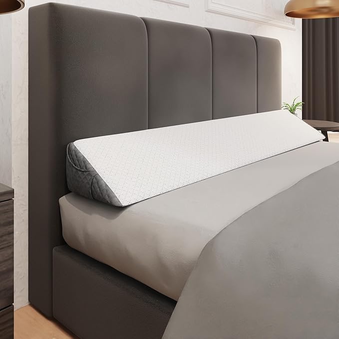 Kolbs King Size Bed Wedge Pillow for Headboard | Modern Stylish Pillow to Fill Gap Between Headboard and Mattress | Bed Gap Filler King