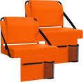 2pcs Stadium Seat for Bleachers with Back Support，Portable Bleacher Chairs with Back and Cushion，Includes Shoulder Strap and Cup Holder