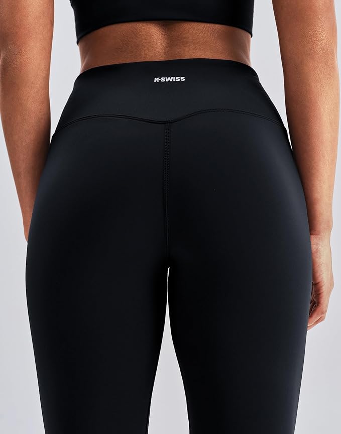 K-Swiss Flare Leggings for Women 32" - High Waist Wide Leg Bell Bottom Bootcut Yoga Pants for Casual Lounge