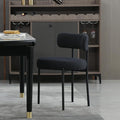 DYHOME Black Dining Chair One Chair for Kitchen Dining Room,Upholstered Boucle Dining Chair with Black Metal Legs,Curved Backrest Modern Dining Room Chair