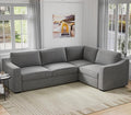 ELUCHANG Convertible Sectional Sofa, L Shaped Couch, Natural Linen Fabric Couches with Extra Deep Seats, Big Comfy Couch Upholstered Modern Corner Sofa for Living Room, Office, Grey