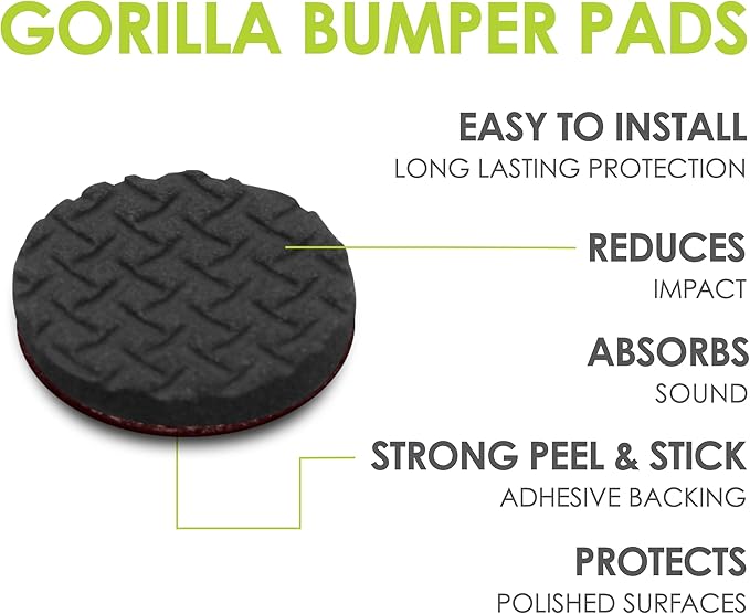 Slipstick GorillaBumperPads Premium 1/2” Rounds Adhesive Non Slip Pads/Bumpers (64 Gripper Dots) Perfect Grips for Small Items/Décor, Cabinet Stoppers, Drawer/Door Bumpers, Glass/Picture Frame Pads