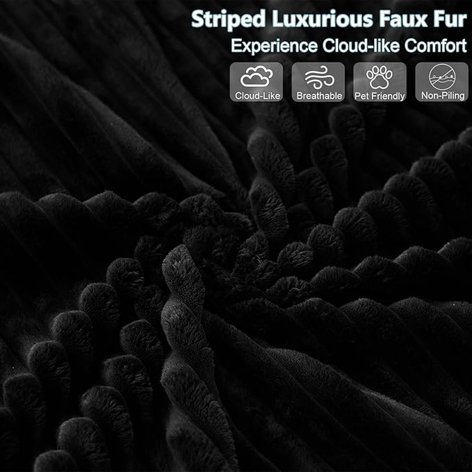 136" Cloud Sectional Couch with L-Shape Chaise, Modern Corduroy Viral Boneless Sofa for Living Room,Memory Foam Couches in a Box with Deep Seat,No Assembly Required (Black,Right-Facing Chaise)