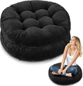 Jerify 2 Pcs Floor Pillow Cushions 22 x 22 Inch Round Square Large Meditation Floor Pillow for Classroom Adult Meditation Picnic Party Seating Learning Daycare School (Round,Black)