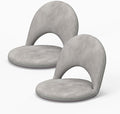2 Pcs Floor Chair, Meditation Chair, 5-Position Folding Chair with Adjustable Back, Soft Sponge & Velvetean Cover, for Adults and Kids, Indoor Outdoor Use, Meditation, Gaming, Camping, Gray