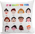 B BBPM It is Okay to Feel-Counseling Office Must Haves Throw Pillow Covers Calming Corner Mental Health Pillow Decor for Kids Classroom-Calm Down Corner Emotion Pillow Covers 18x18 Inch Pillowcase