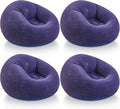 Realspring Inflatable Bean Bag Chairs Outdoor Blow up Camping Chairs Inflatable Lazy Sofa Folding Portable Bean Bag Loungers Couch for Movie Night(Blue,4 Pcs)