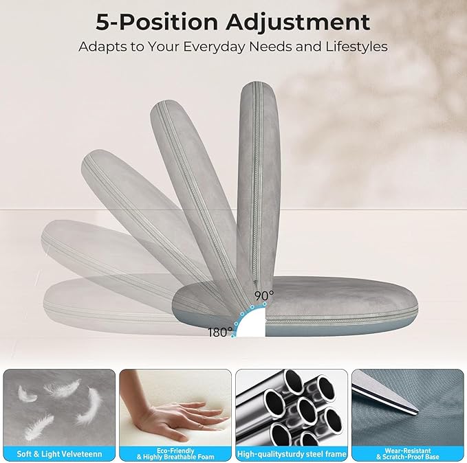 2Pcs Floor Chair, 5-Position Foldable Floor Chair for Kids with Adjustable Back, Soft Sponge & Velvetean Cover, for Adults and Kids, Indoor Outdoor Use, Meditation, Gaming, Camping (Gray)