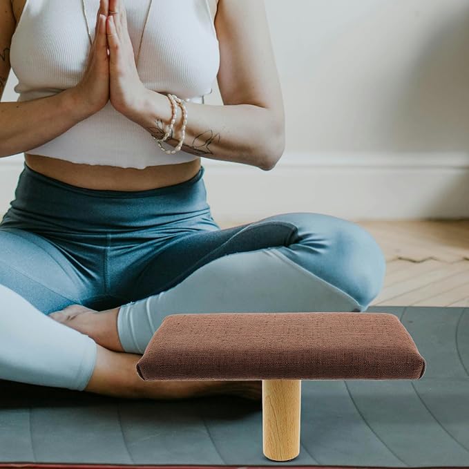 Parliky Portable Wooden Balance Stool with Soft Cushion Ergonomic Prayer Chair for Meditation Posture Support Seating for Adults Promotes Spinal Alignment and Comfort for Home and Outdoor