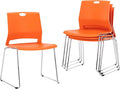 Sidanli Orange Stacking Chairs-Set of 4