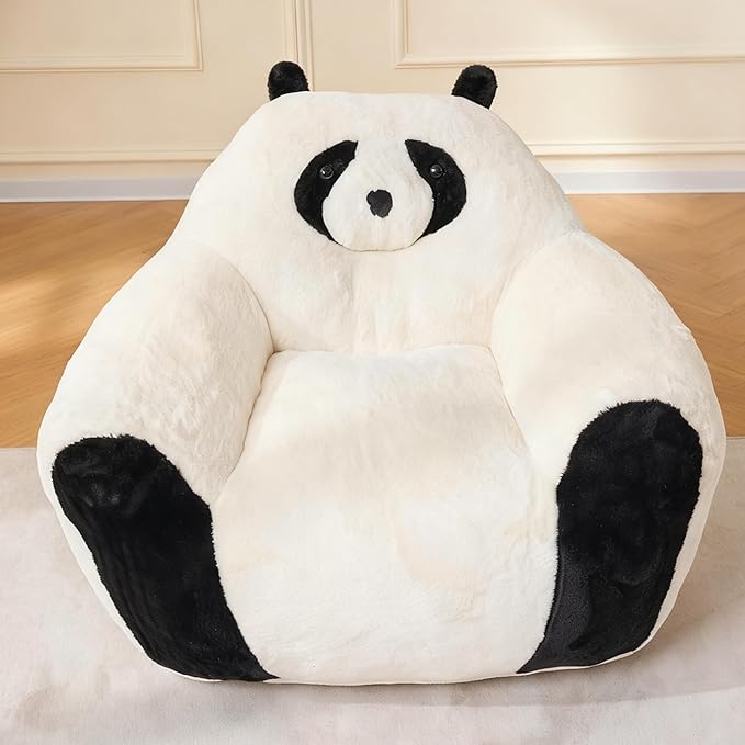 Bean Bag Chair, Giant Bean Bag Couch with Filler, Ultra Soft Faux Fur Floor Sofa for Adults and Kids, Stuffed Big Lazy Sofa for Bedroom Dorm Reading, Beige
