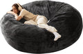 Bean Bag Chair for Adults, Floor Bean Bags Offers Ample Space for Adults,Memory Foam Giant Bean Bags,Lounger Versatile Design Suits Any Room,Movie Nights,Reading(Gray,6FT)