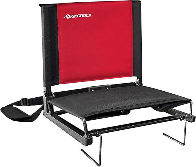 KINGROCK Stadium Chair for Bleachers with Back Support Portable Folding Bleacher Seat Cushion Padded Backrest 2 Hooks Lightweight for Sports Games Concert