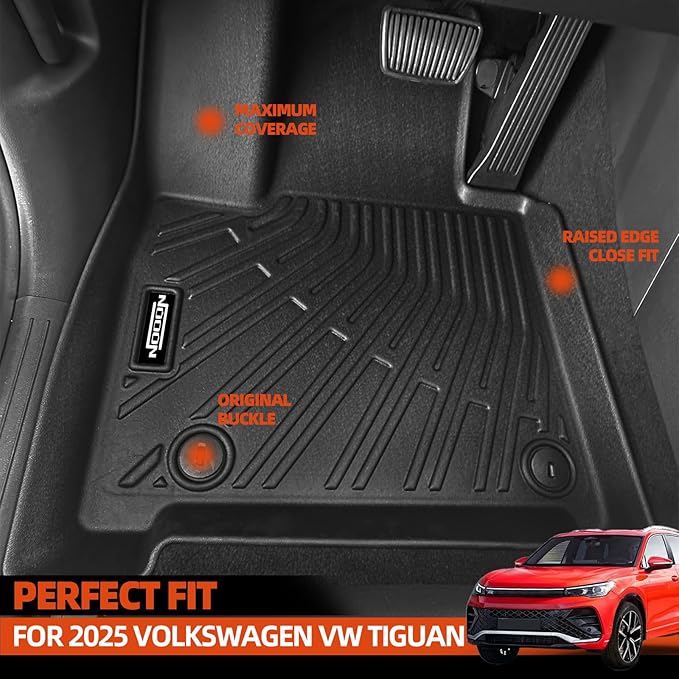 All Weather Floor Mats for 2025 2026 Volkswagen Tiguan Floor Mats & Cargo mat & Backrest Mats for Volkswagen Tiguan Accessories Odorless Floor Liner